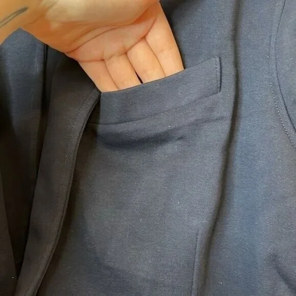 NWT Lands End Mens Ponte Knit Sport Blazer Radiant Navy Size L Large - Picture 4 of 12